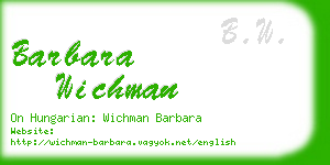 barbara wichman business card